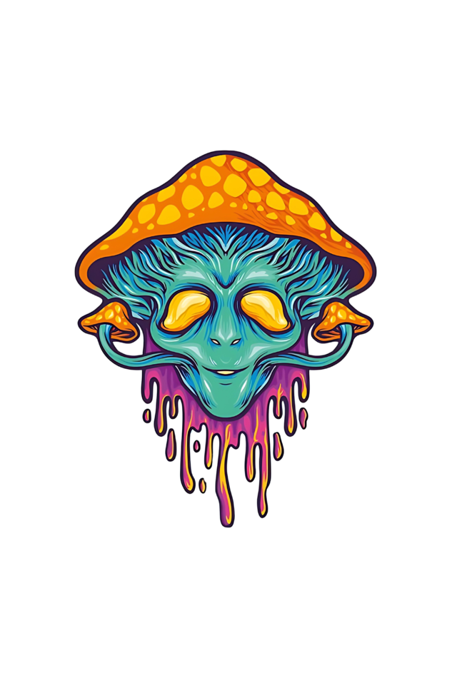 Trippy Mushroom: Oversized T-Shirt