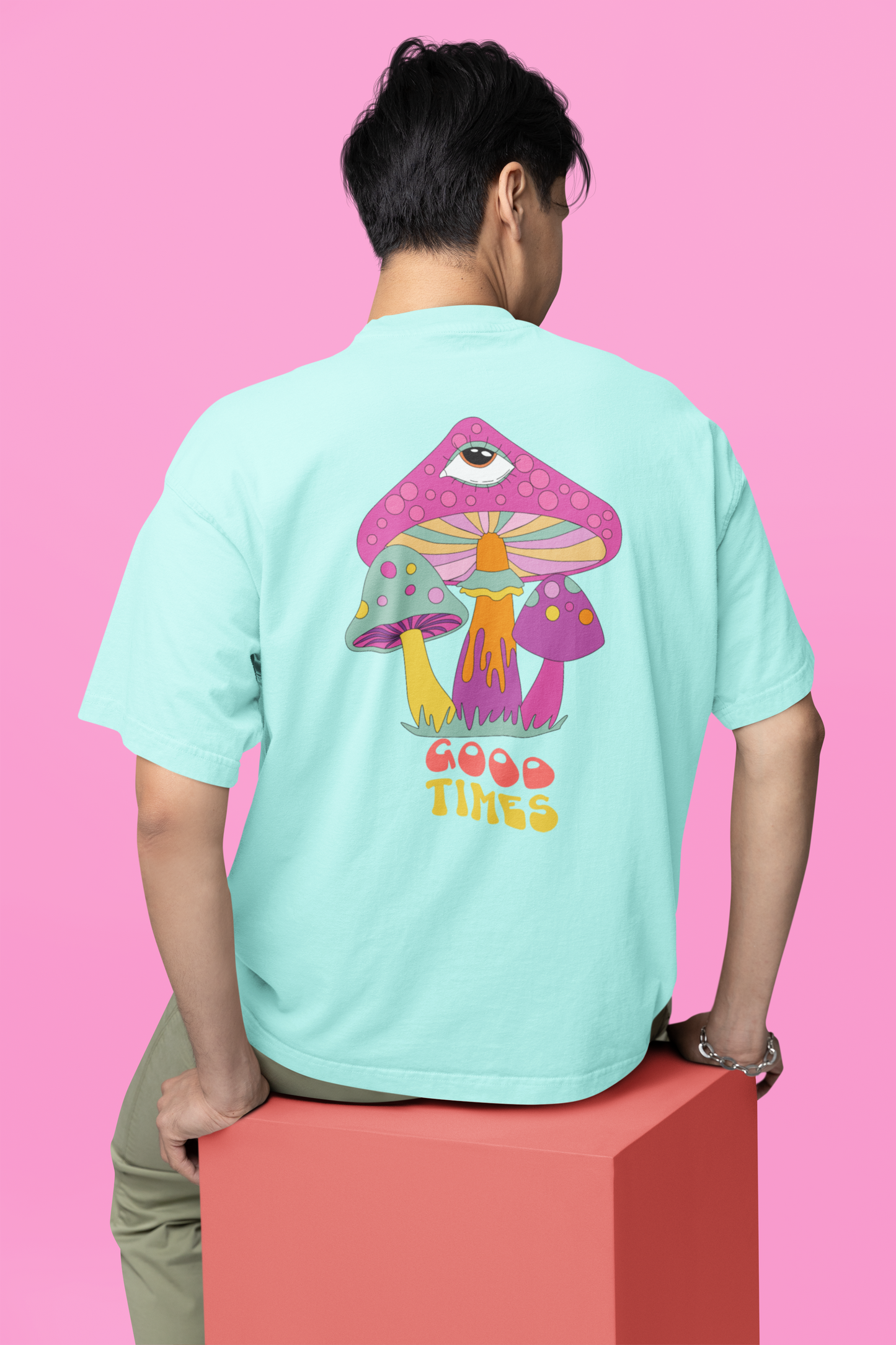 Mushroom Psychedelic Oversized Tee