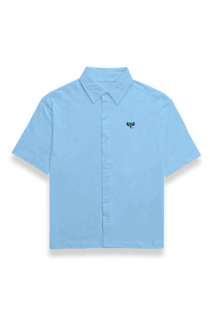 Oversized baby blue shirt for casual wear