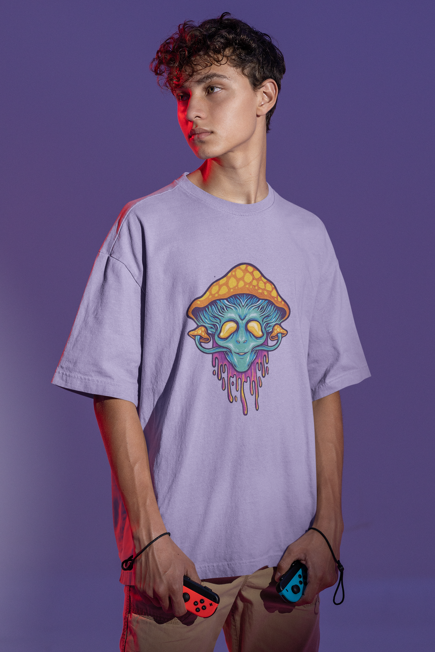 Trippy Mushroom: Oversized T-Shirt