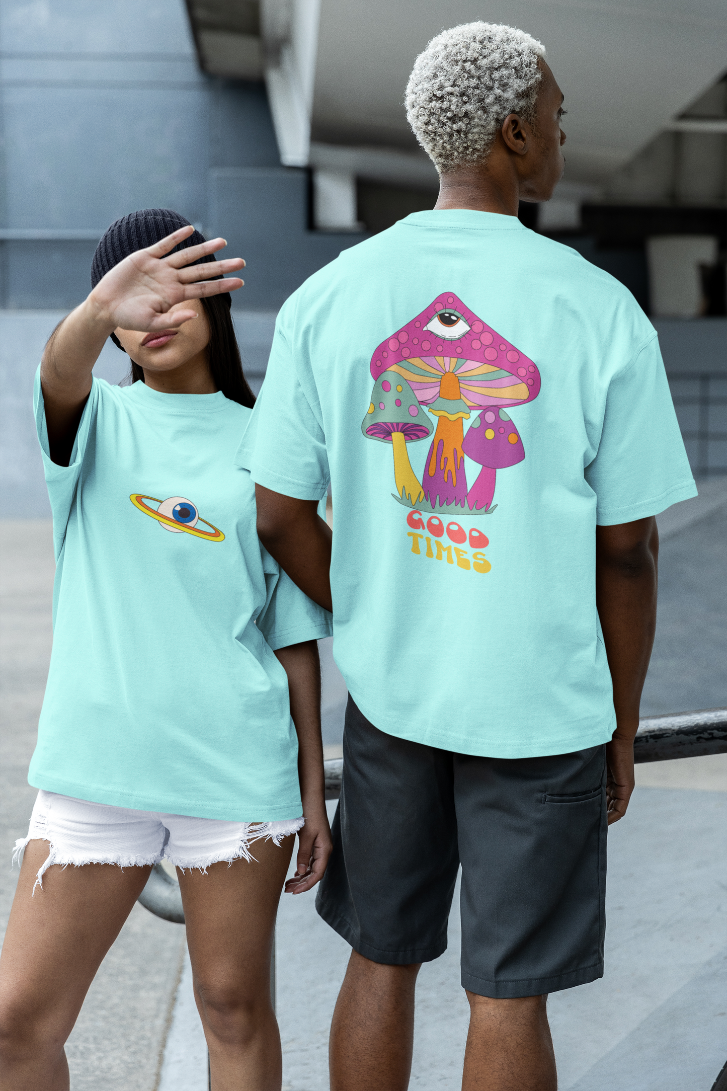 Mushroom Psychedelic Oversized Tee