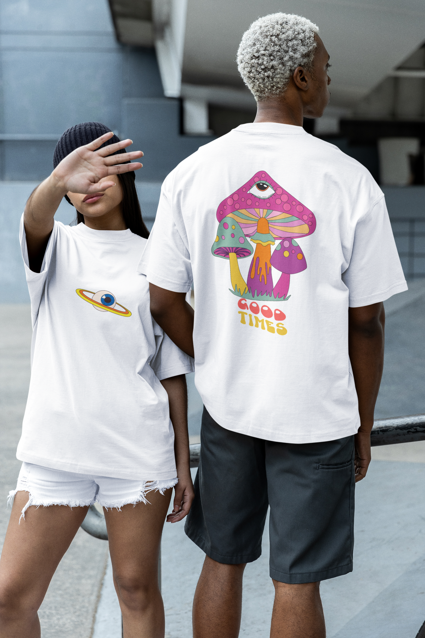 Mushroom Psychedelic Oversized Tee